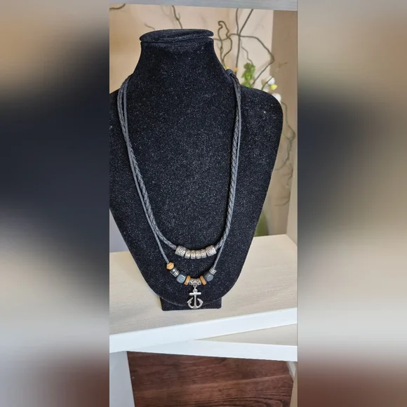 Bohemian Beaded Necklaces with Tooth Pendant and Anchor Pendant - Picture 3 of 8